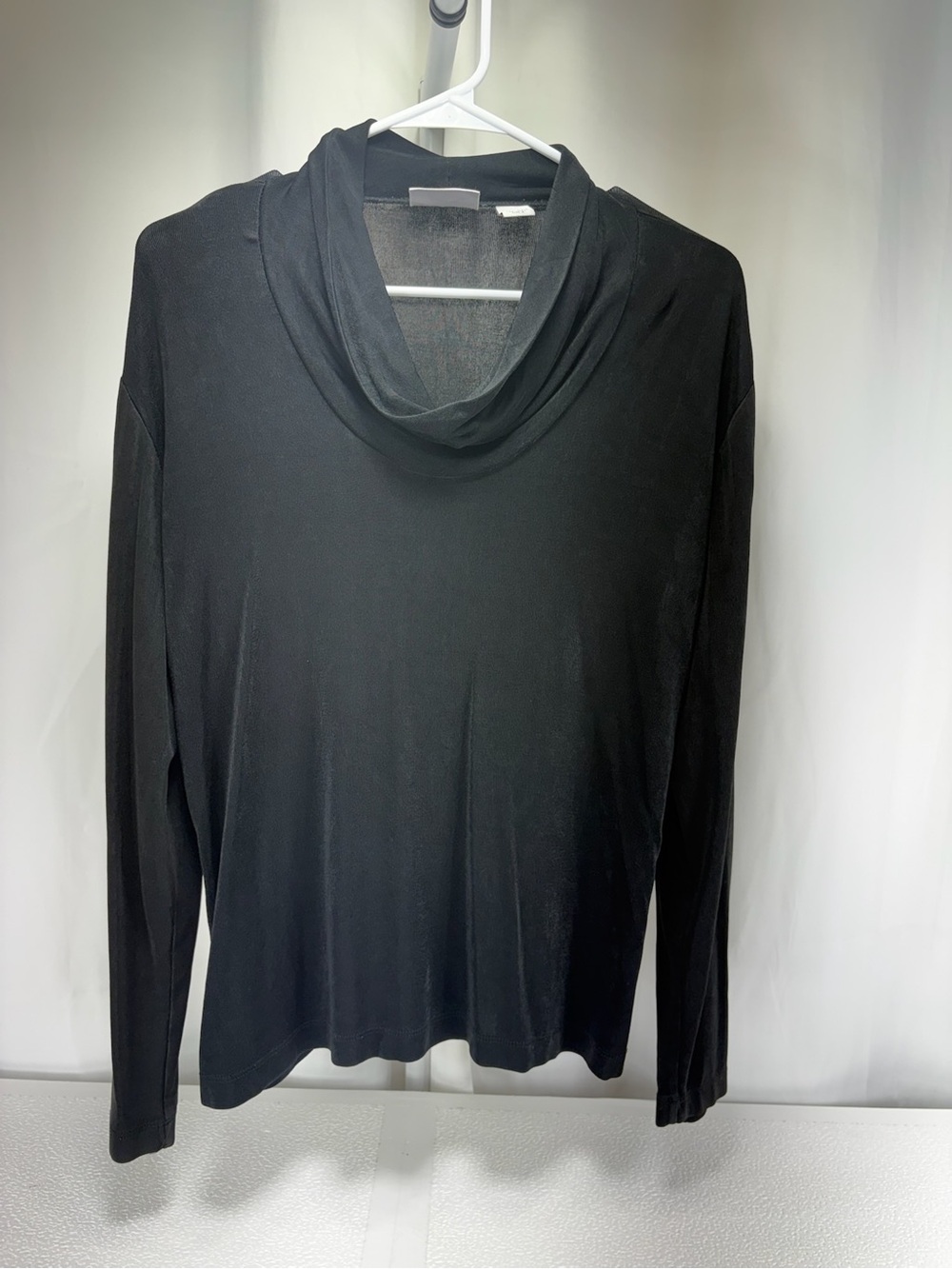 Chico's Black Long-Sleeve Cowl-Neck Top 4758